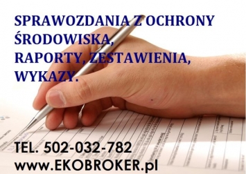 Sprawozdania środowiskowe,sprawozdawczość,Kobize,opłaty odpady