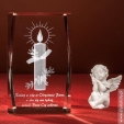 Piękna pamiątka Chrztu Świętego „Świeca 3D” z Twoją dedykacją