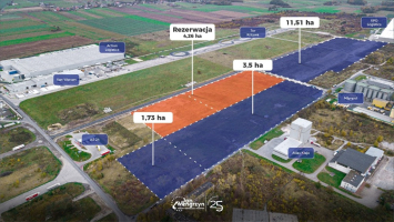 Grunt przemysłowy przy autostradzie A4, MPZP, 21 ha, media