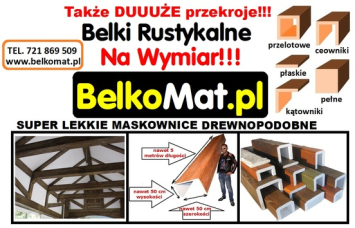 Maskownice na wymiar, drewnopodobne belki styropianowe