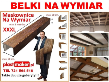 belki rustykalne sufitowe maskownice NA WYMIAR drewna