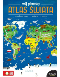 Atlas świata dla dzieci 6+ - kolorowe mapy, ciekawostki i naklejki