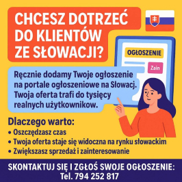 ogłoszenia po słowacku - publikacja ogłoszeń Słowacja