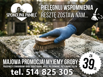 Sprzatanie, mycie, konserwacja, nagrobek, grób, Toruń