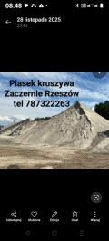 Piasek budowlany do betonu zapraw wylewek tynków Rzeszów tel 787322263