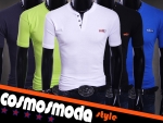cosmosmoda.pl T-shirt męski z guzikami
